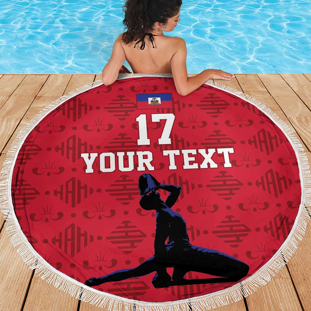 Custom Haiti Football Beach Blanket Come on Les Grenadiers Red Style