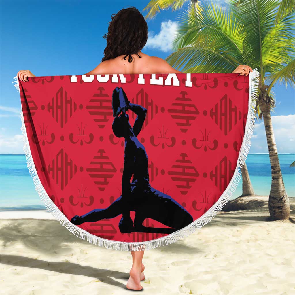 Custom Haiti Football Beach Blanket Come on Les Grenadiers Red Style