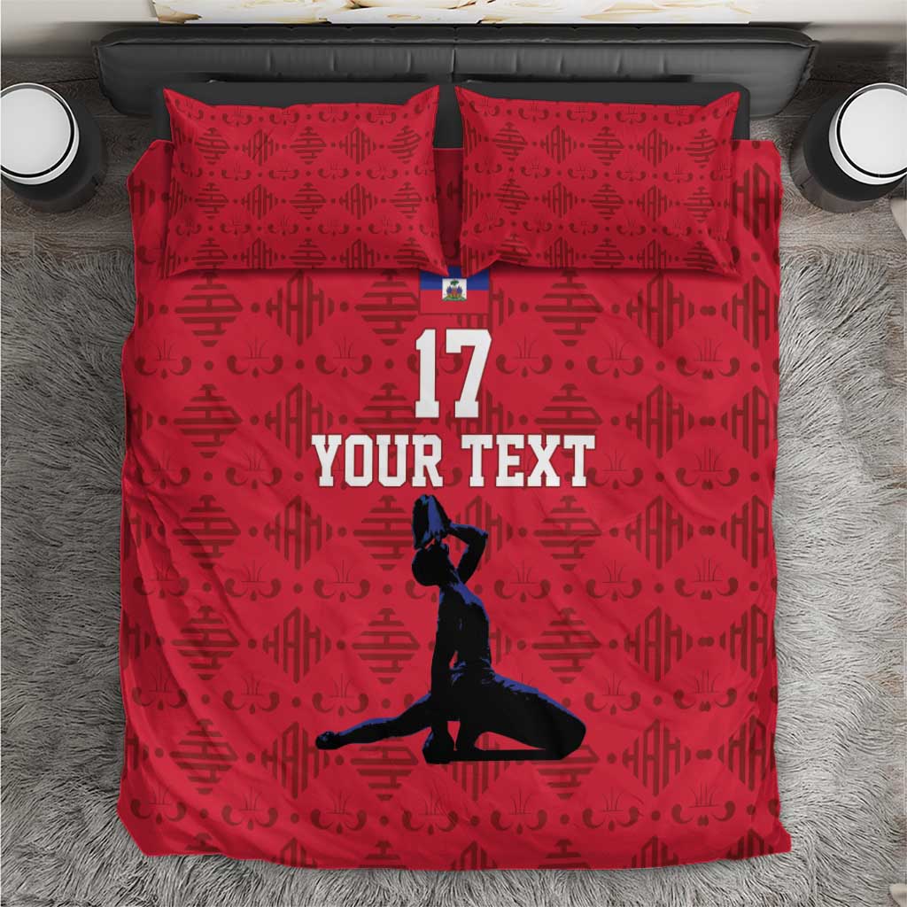 Custom Haiti Football Bedding Set Come on Les Grenadiers Red Style