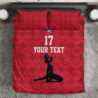 Custom Haiti Football Bedding Set Come on Les Grenadiers Red Style