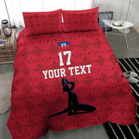 Custom Haiti Football Bedding Set Come on Les Grenadiers Red Style