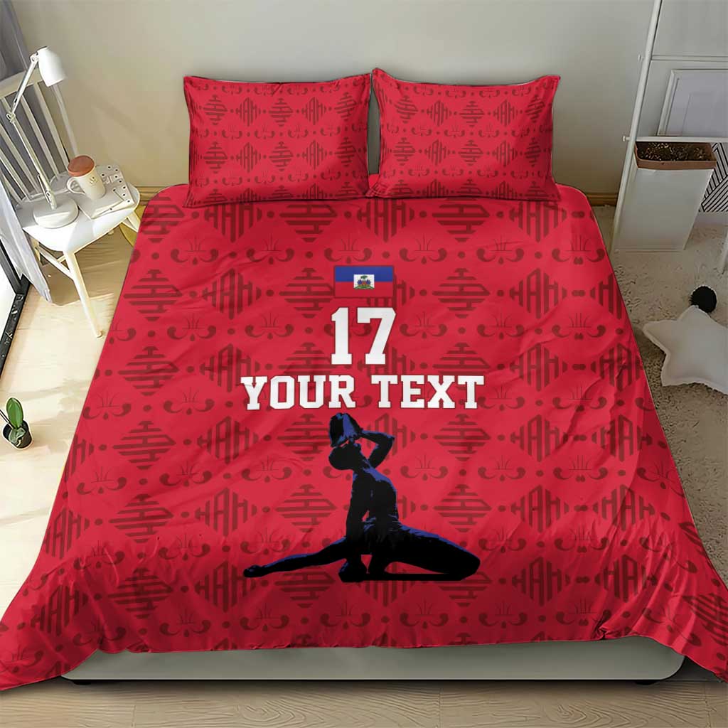 Custom Haiti Football Bedding Set Come on Les Grenadiers Red Style
