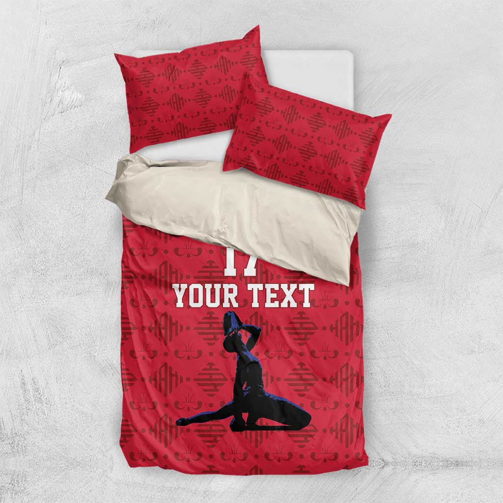 Custom Haiti Football Bedding Set Come on Les Grenadiers Red Style
