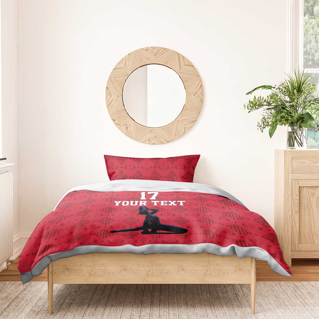 Custom Haiti Football Bedding Set Come on Les Grenadiers Red Style