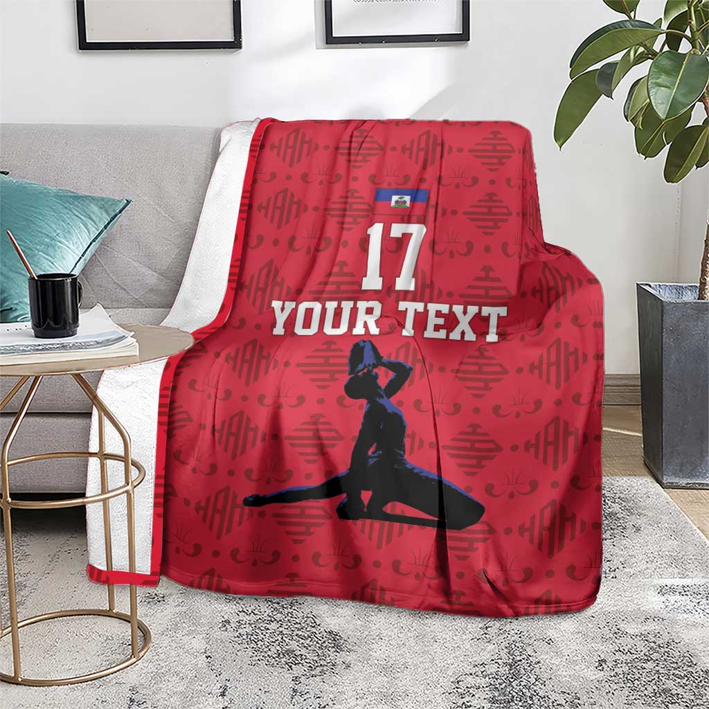 Custom Haiti Football Blanket Come on Les Grenadiers Red Style