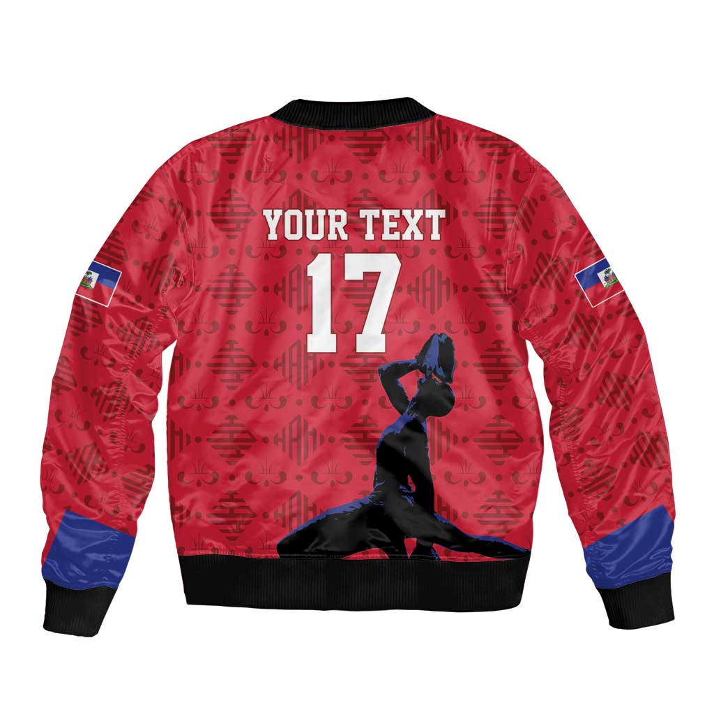Custom Haiti Football Bomber Jacket Come on Les Grenadiers Red Style