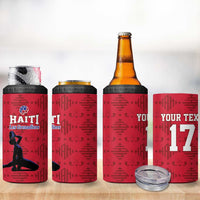 Custom Haiti Football 4 in 1 Can Cooler Tumbler Come on Les Grenadiers Red Style