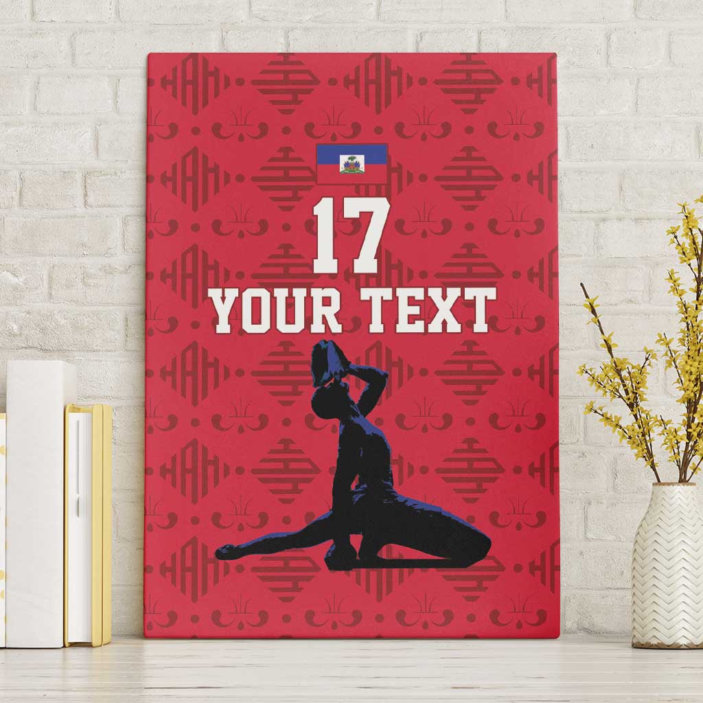 Custom Haiti Football Canvas Wall Art Come on Les Grenadiers Red Style