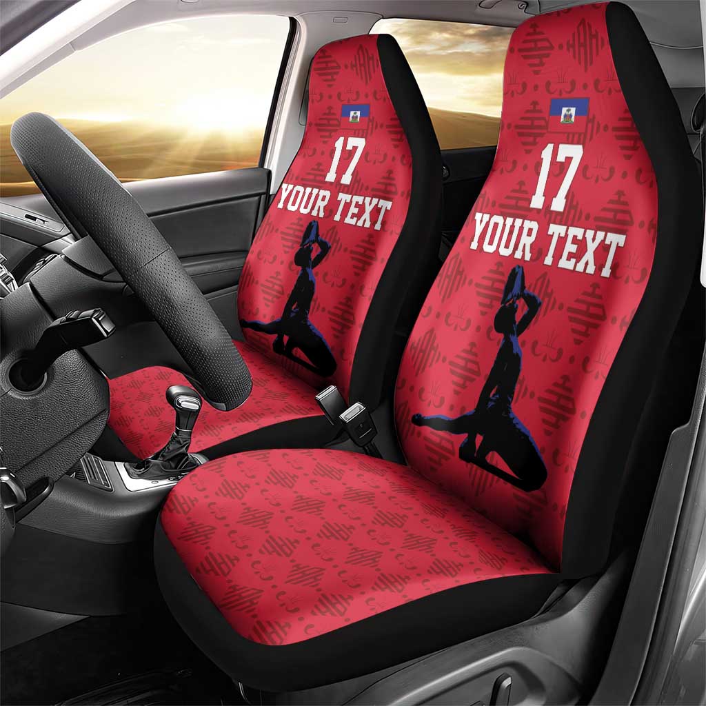 Custom Haiti Football Car Seat Cover Come on Les Grenadiers Red Style