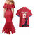 Custom Haiti Football Couples Matching Mermaid Dress and Hawaiian Shirt Come on Les Grenadiers Red Style