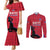 Custom Haiti Football Couples Matching Mermaid Dress and Long Sleeve Button Shirt Come on Les Grenadiers Red Style
