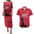 Custom Haiti Football Couples Matching Puletasi and Hawaiian Shirt Come on Les Grenadiers Red Style