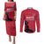 Custom Haiti Football Couples Matching Puletasi and Long Sleeve Button Shirt Come on Les Grenadiers Red Style