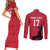 Custom Haiti Football Couples Matching Short Sleeve Bodycon Dress and Long Sleeve Button Shirt Come on Les Grenadiers Red Style