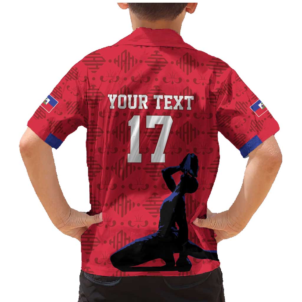 Custom Haiti Football Family Matching Mermaid Dress and Hawaiian Shirt Come on Les Grenadiers Red Style