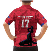 Custom Haiti Football Family Matching Mermaid Dress and Hawaiian Shirt Come on Les Grenadiers Red Style