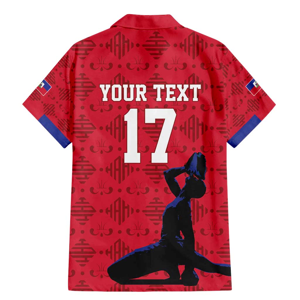 Custom Haiti Football Family Matching Mermaid Dress and Hawaiian Shirt Come on Les Grenadiers Red Style