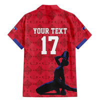 Custom Haiti Football Family Matching Mermaid Dress and Hawaiian Shirt Come on Les Grenadiers Red Style