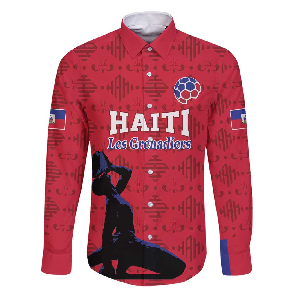 Custom Haiti Football Family Matching Mermaid Dress and Hawaiian Shirt Come on Les Grenadiers Red Style