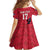 Custom Haiti Football Family Matching Off The Shoulder Long Sleeve Dress and Hawaiian Shirt Come on Les Grenadiers Red Style