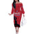 Custom Haiti Football Family Matching Off The Shoulder Long Sleeve Dress and Hawaiian Shirt Come on Les Grenadiers Red Style
