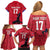 Custom Haiti Football Family Matching Off Shoulder Short Dress and Hawaiian Shirt Come on Les Grenadiers Red Style