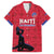Custom Haiti Football Family Matching Short Sleeve Bodycon Dress and Hawaiian Shirt Come on Les Grenadiers Red Style