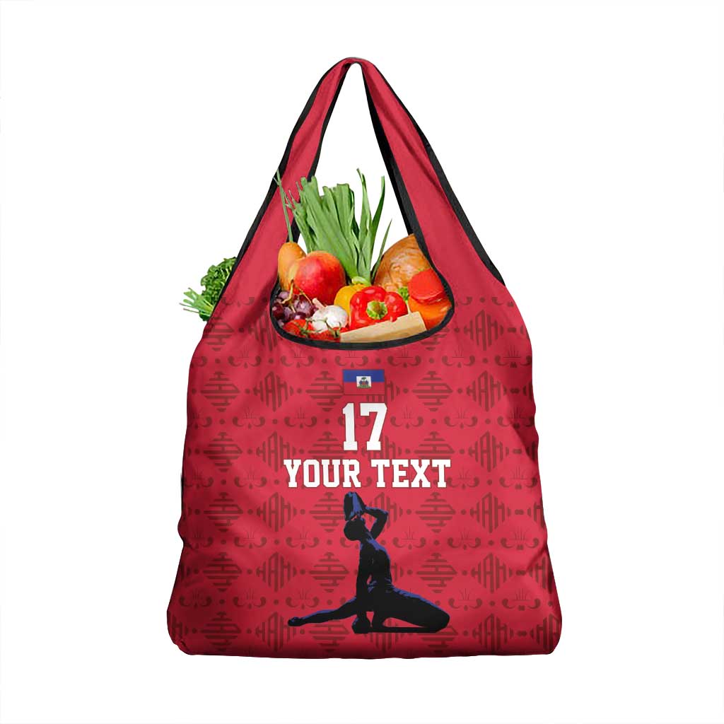 Custom Haiti Football Grocery Bag Come on Les Grenadiers Red Style
