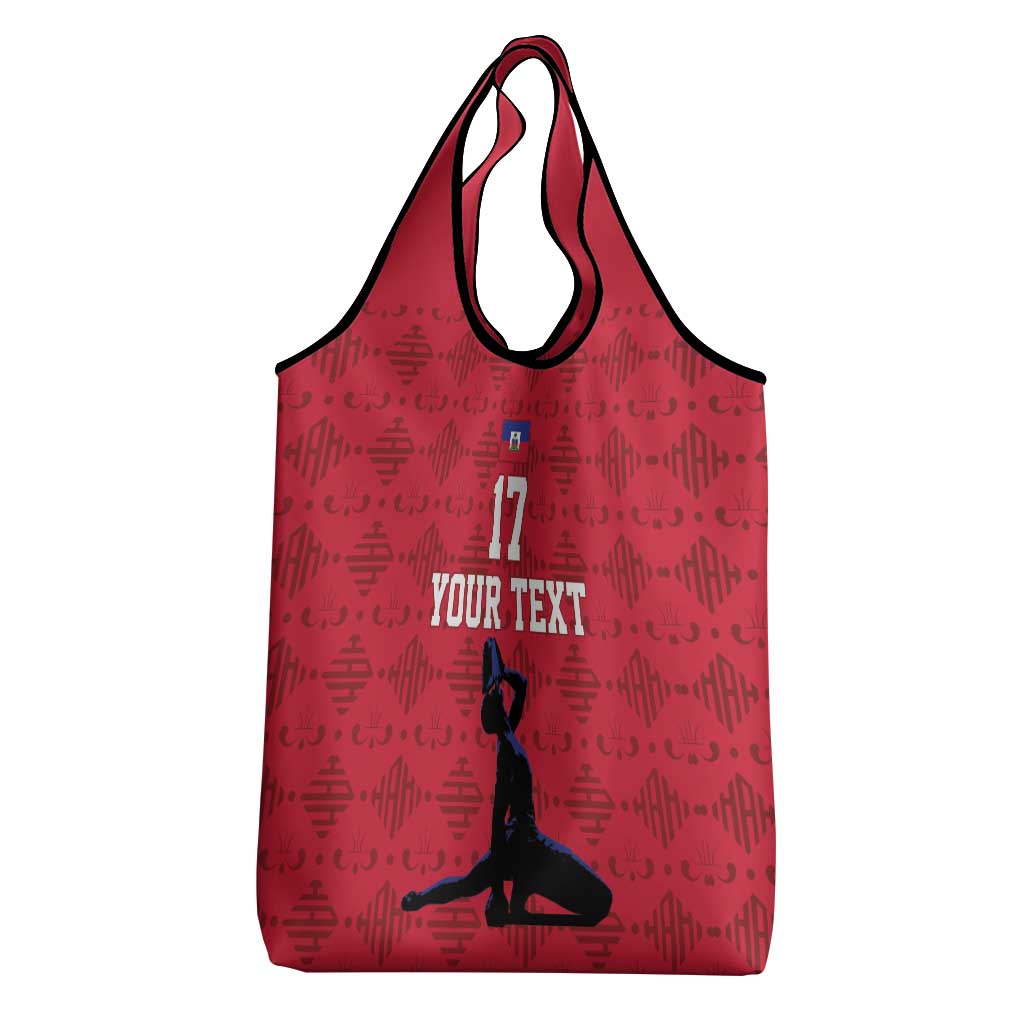 Custom Haiti Football Grocery Bag Come on Les Grenadiers Red Style