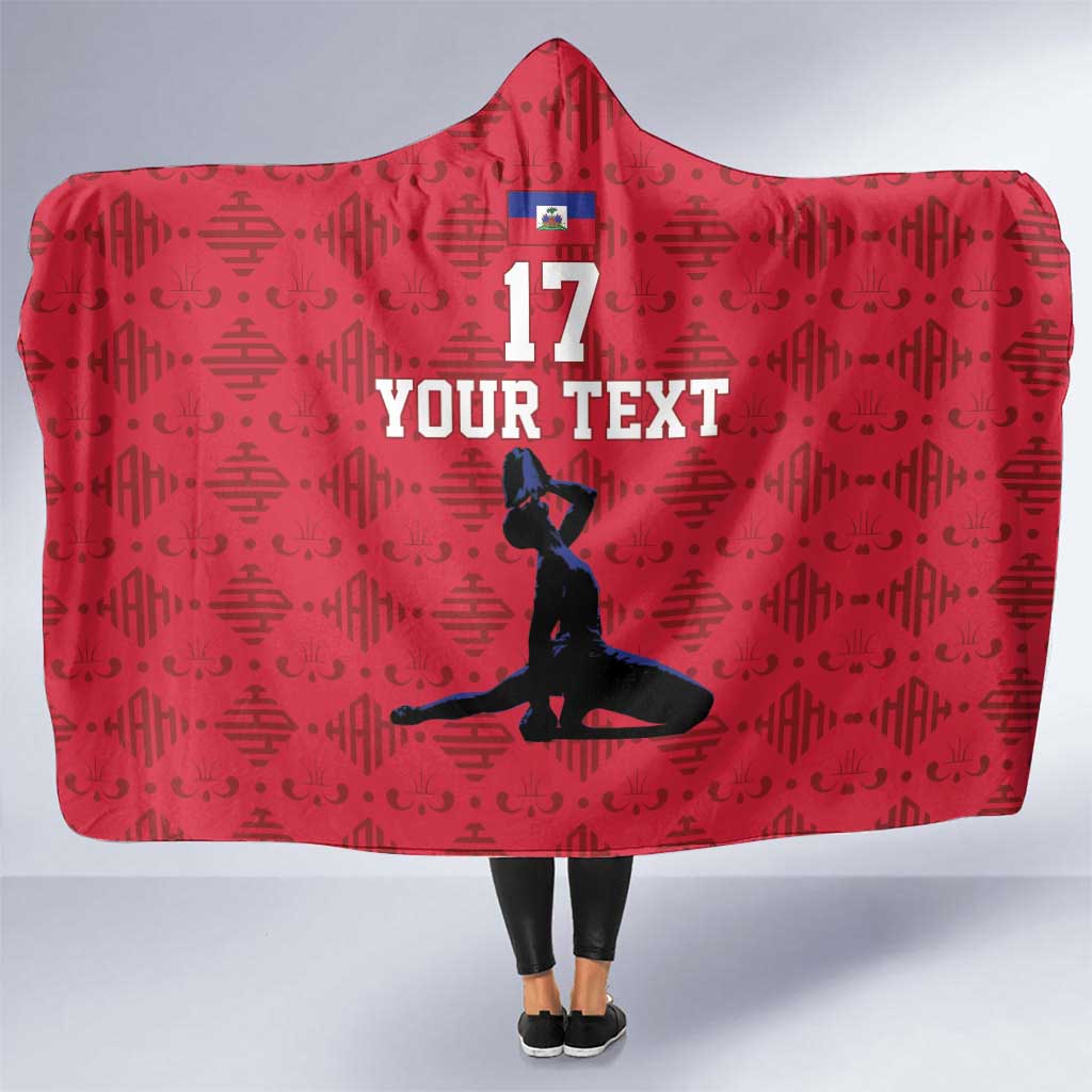 Custom Haiti Football Hooded Blanket Come on Les Grenadiers Red Style
