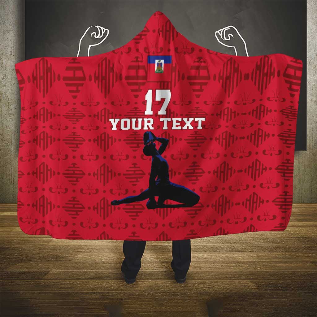 Custom Haiti Football Hooded Blanket Come on Les Grenadiers Red Style