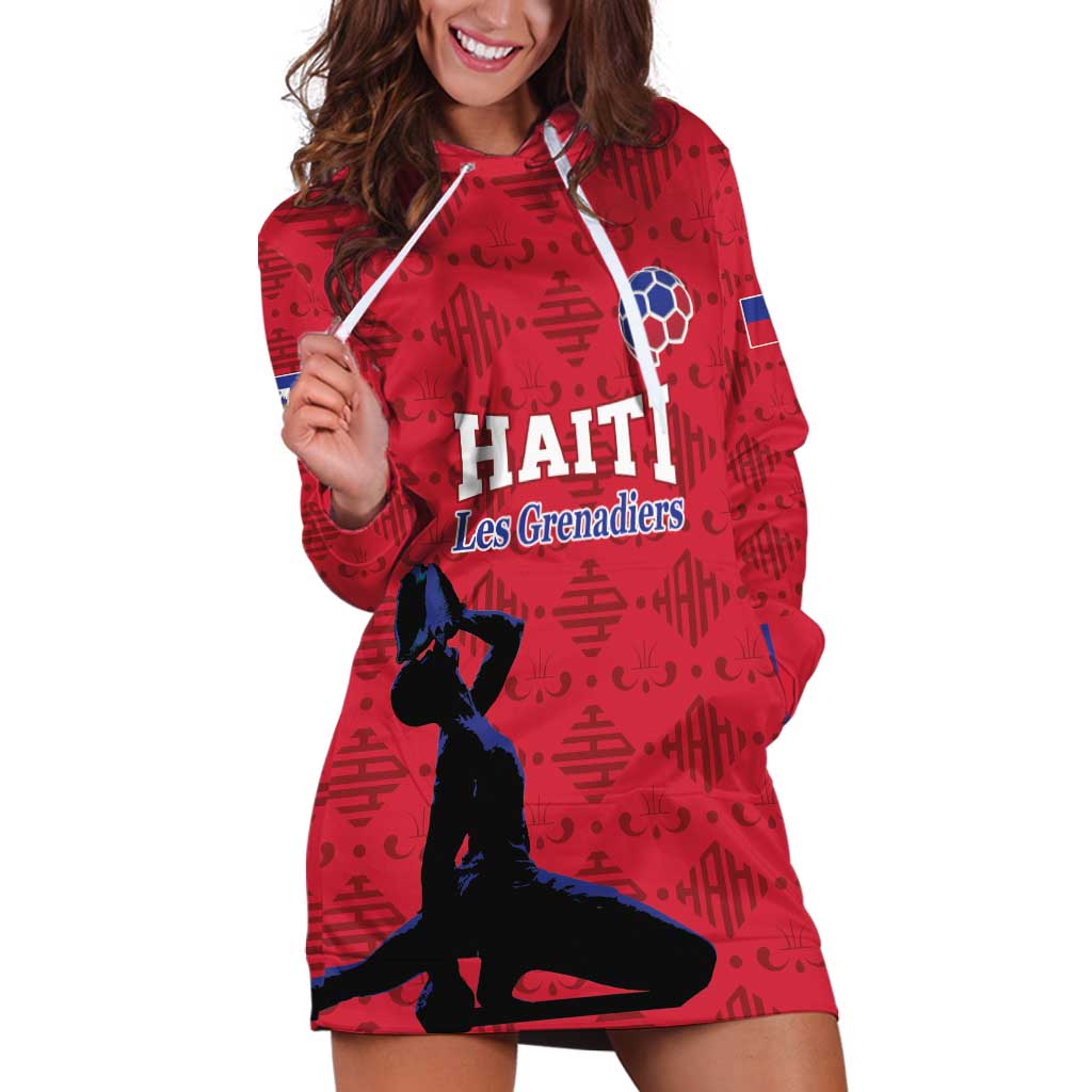 Custom Haiti Football Hoodie Dress Come on Les Grenadiers Red Style