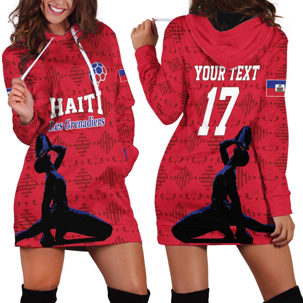 Custom Haiti Football Hoodie Dress Come on Les Grenadiers Red Style