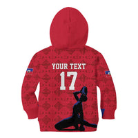 Custom Haiti Football Kid Hoodie Come on Les Grenadiers Red Style