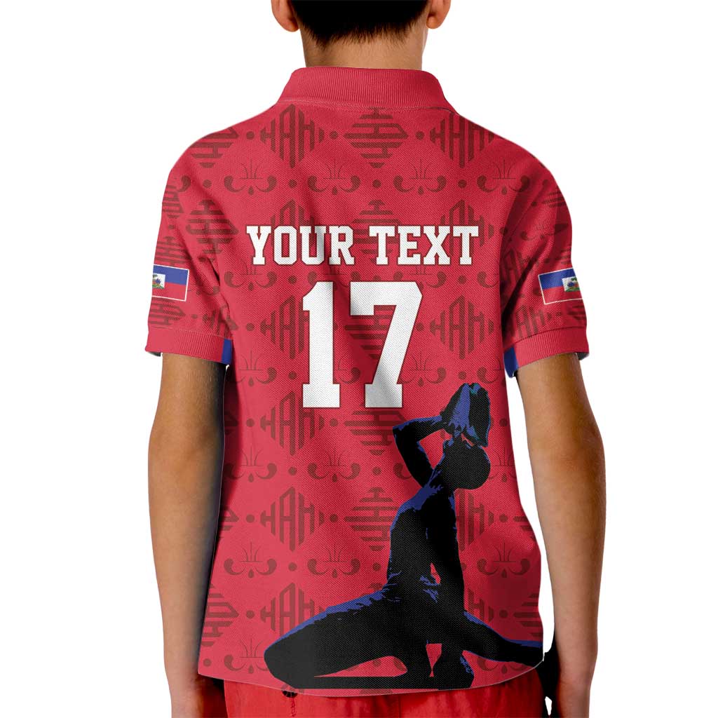 Custom Haiti Football Kid Polo Shirt Come on Les Grenadiers Red Style