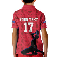 Custom Haiti Football Kid Polo Shirt Come on Les Grenadiers Red Style