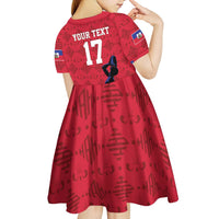 Custom Haiti Football Kid Short Sleeve Dress Come on Les Grenadiers Red Style