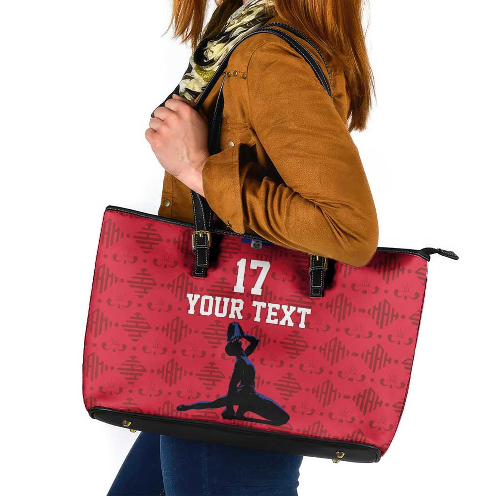 Custom Haiti Football Leather Tote Bag Come on Les Grenadiers Red Style