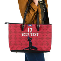 Custom Haiti Football Leather Tote Bag Come on Les Grenadiers Red Style