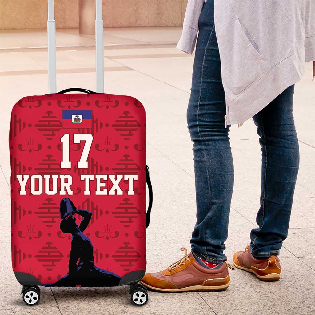 Custom Haiti Football Luggage Cover Come on Les Grenadiers Red Style