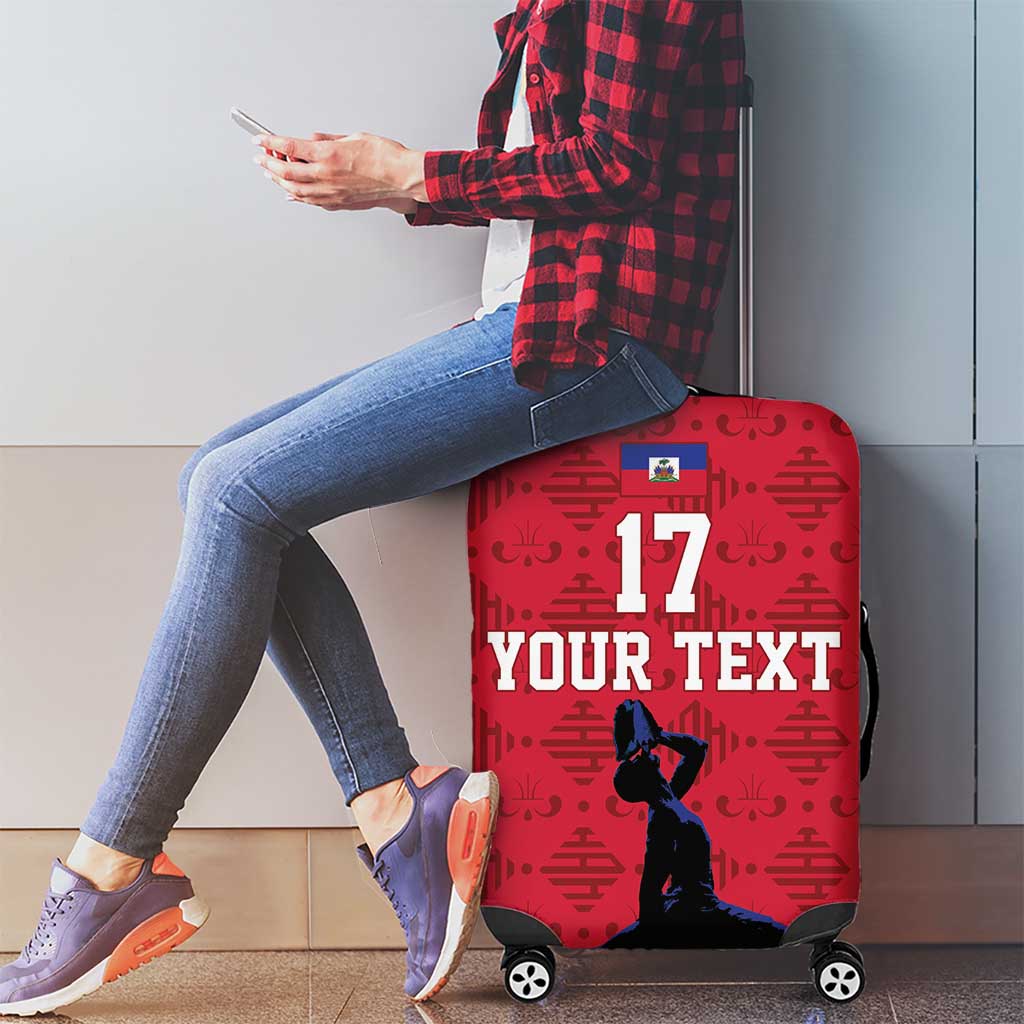 Custom Haiti Football Luggage Cover Come on Les Grenadiers Red Style