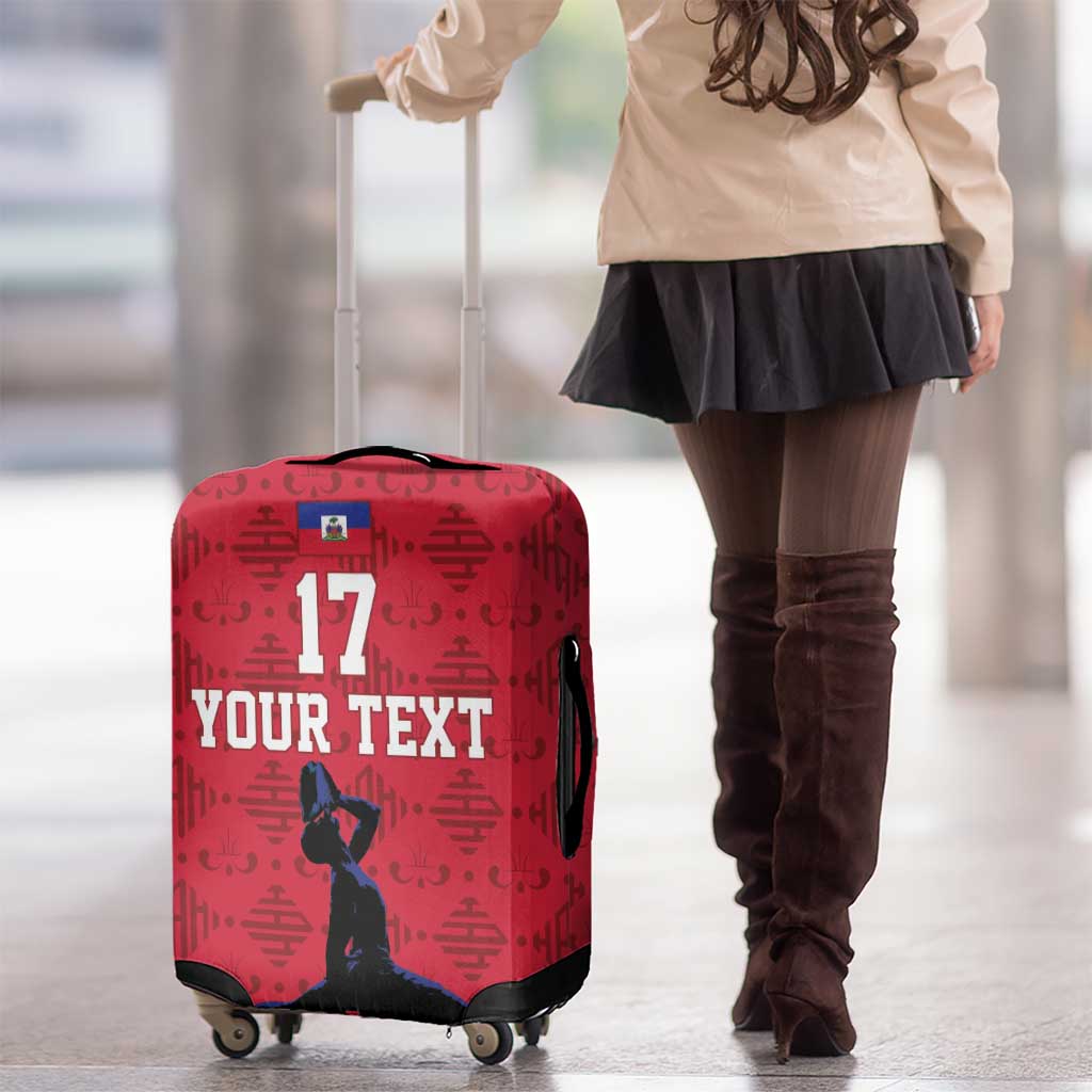 Custom Haiti Football Luggage Cover Come on Les Grenadiers Red Style