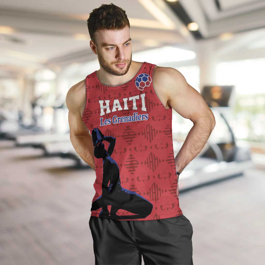 Custom Haiti Football Men Tank Top Come on Les Grenadiers Red Style