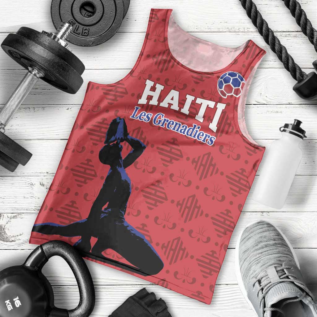 Custom Haiti Football Men Tank Top Come on Les Grenadiers Red Style