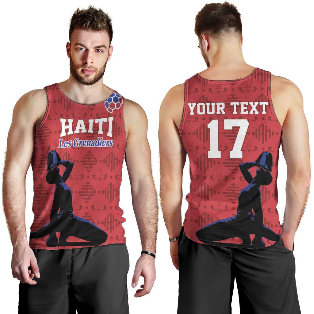 Custom Haiti Football Men Tank Top Come on Les Grenadiers Red Style