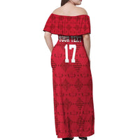 Custom Haiti Football Off Shoulder Maxi Dress Come on Les Grenadiers Red Style