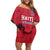 Custom Haiti Football Off Shoulder Short Dress Come on Les Grenadiers Red Style