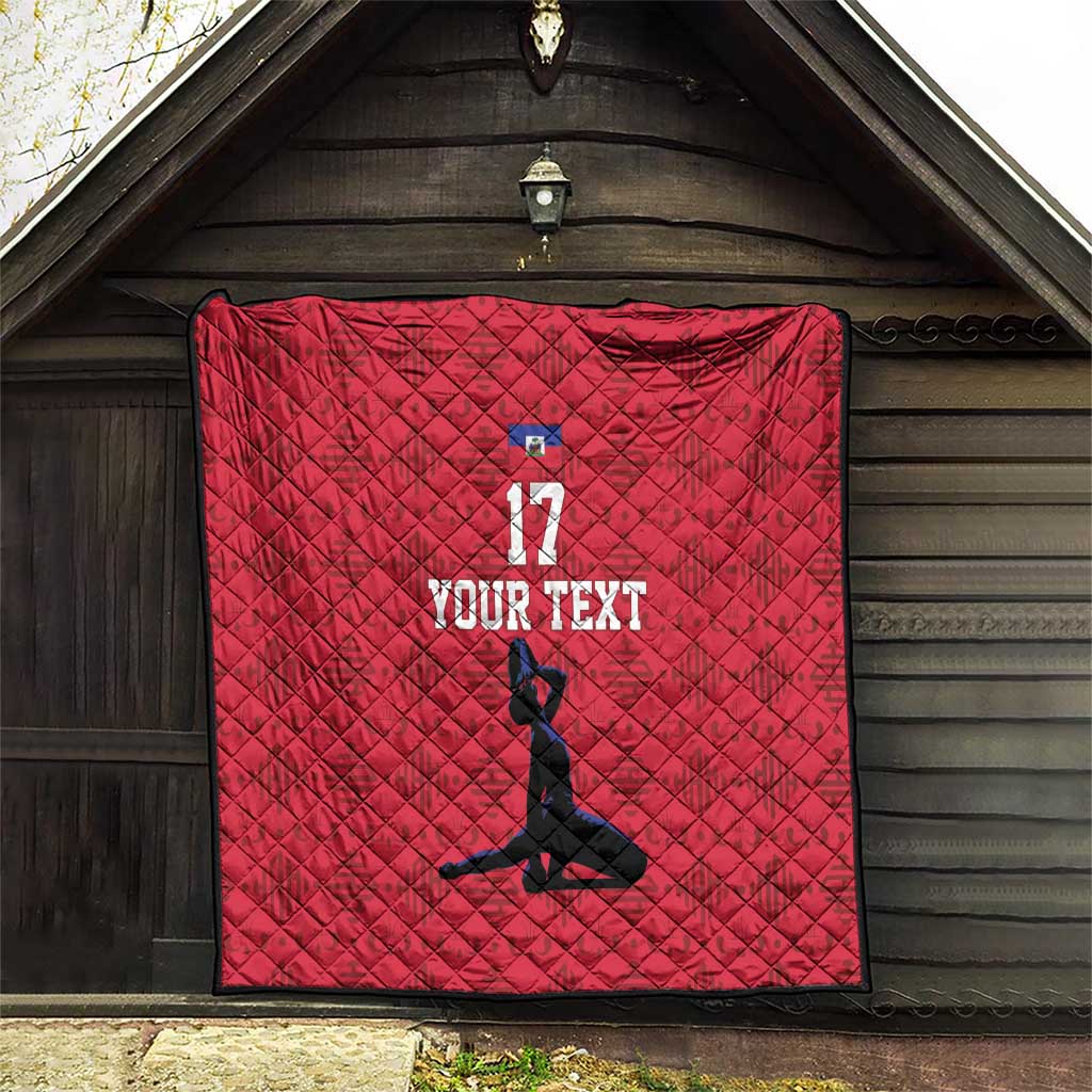 Custom Haiti Football Quilt Come on Les Grenadiers Red Style