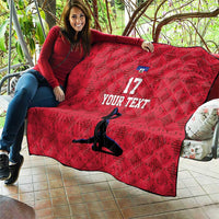 Custom Haiti Football Quilt Come on Les Grenadiers Red Style