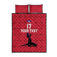 Custom Haiti Football Quilt Bed Set Come on Les Grenadiers Red Style